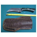 Hand crafted Damascus knife with le...