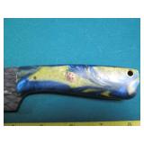 Hand crafted Damascus knife with le...