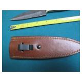 Hand crafted Damascus knife with le...