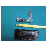 Hand crafted Damascus knife with le...