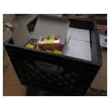 Plastic crate filled with 12 five p...