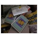 Assorted pocket trivia card decks...