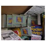 Assorted pocket trivia card decks...