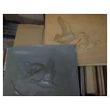 Box of assorted wood and metal rais...