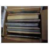 Box of assorted wood and metal rais...