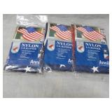 3 Nylon 2 ft x 4 ft US Banners...