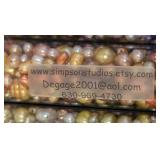 Set of 6 Glass Tubes of Dyed Cultured Pearls from Simpson Studios