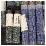 Collection of 40+ Colorful Cube Glass Bead Tubes