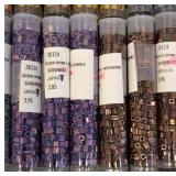 Collection of 40+ Colorful Cube Glass Bead Tubes