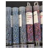 Collection of 40+ Colorful Cube Glass Bead Tubes