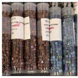 Collection of 40+ Colorful Cube Glass Bead Tubes