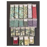 Collection of 21 Assorted Stone Bead Tubes Including Magnesite, Coral, Agate, Hematite, and More