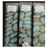 Collection of 21 Assorted Stone Bead Tubes Including Magnesite, Coral, Agate, Hematite, and More