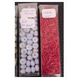Collection of 21 Assorted Stone Bead Tubes Including Magnesite, Coral, Agate, Hematite, and More