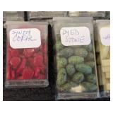 Collection of 21 Assorted Stone Bead Tubes Including Magnesite, Coral, Agate, Hematite, and More