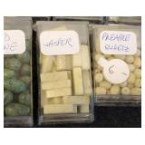 Collection of 21 Assorted Stone Bead Tubes Including Magnesite, Coral, Agate, Hematite, and More