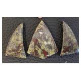 Set of 9 Large Stone Pendant Beads Assorted Colors including Jasper Cabochons and Chrysocolla