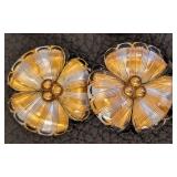 Collection of 14 Czech Glass Buttons Assorted Designs