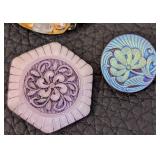 Collection of 14 Czech Glass Buttons Assorted Designs