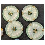 Collection of 14 Czech Glass Buttons Assorted Designs