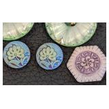 Collection of 14 Czech Glass Buttons Assorted Designs