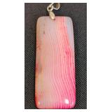 Pair of Pink Dyed Lace Agate Pendants