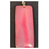 Pair of Pink Dyed Lace Agate Pendants