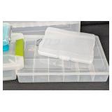 Collection of Assorted Plastic Craft Organizing Containers