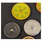 Set of 7 Czech Glass Buttons with Decorative Designs
