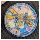 Set of 9 Czech Glass Buttons with Dragonfly and Unicorn Designs