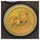 Set of 9 Czech Glass Buttons with Dragonfly and Unicorn Designs