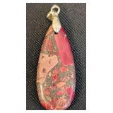 Set of 3 Natural Stone Pendant Charms including an Imperial Jasper Stone Pendant