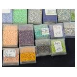 Collection of 60 Toho and Miyuki Seed Bead Packs Assorted Colors
