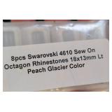 Lot of 3 Packs Swarovski Sew On Crystals Assorted Shapes and Colors