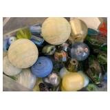 4 Bags of Assorted Glass Beads in Blue and Green Tones