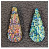 Pair of Dichroic Glass Pendants