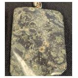 Pair of Jasper Stone Rectangular Pendants 1 in x 1.75 in