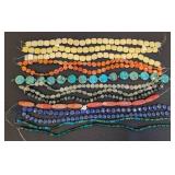 Collection of 14 Assorted Stone Bead Strands