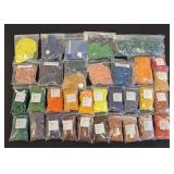 Collection of 33 Czech String Bead Packs in Assorted Colors