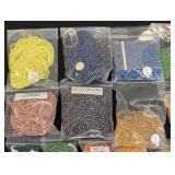 Collection of 33 Czech String Bead Packs in Assorted Colors