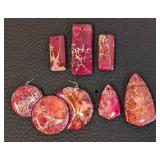 Assorted Large Jasper Stone Pendants and Beads Collection