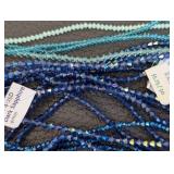 Collection of 55 Strands 3mm and 4mm Faceted Glass Beads Assorted Colors