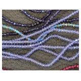 Collection of 55 Strands 3mm and 4mm Faceted Glass Beads Assorted Colors
