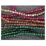 Collection of 55 Strands 3mm and 4mm Faceted Glass Beads Assorted Colors