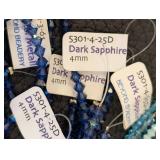 Collection of 55 Strands 3mm and 4mm Faceted Glass Beads Assorted Colors