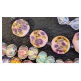 Set of 6 Art Glass Bead Strands Assorted Colors and Designs