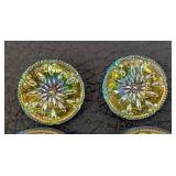 Set of 10 Czech Glass Buttons with Floral and Holiday Designs