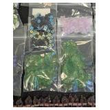 Collection of 30 Packs Flower and Leaf Shaped Beads Assorted Colors and Styles