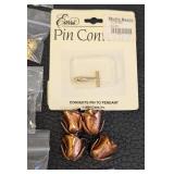 Assorted Jewelry Making Clasps, Pin Converters, Earrings and Bead Caps Collection