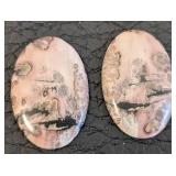 Set of 8 Polished Stone Cabochons Assorted Colors